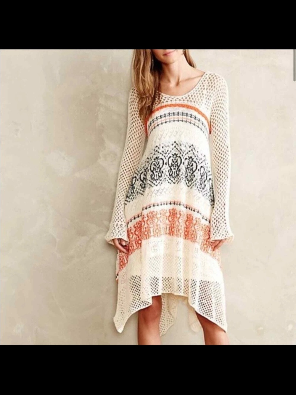 Anthropologie Sleeping On Snow Crochet Dress size Small (MISSING SLIP DRESS)
